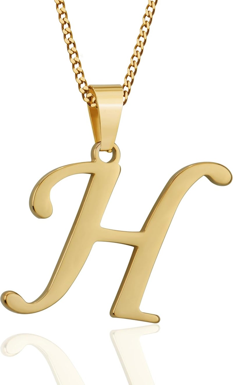 Suweibuke Initial Necklace for Men Women Boys Girls, 18K Gold Plated 26 Letters Pendant Necklace, Personalized Jewelry Gifts - Image 1
